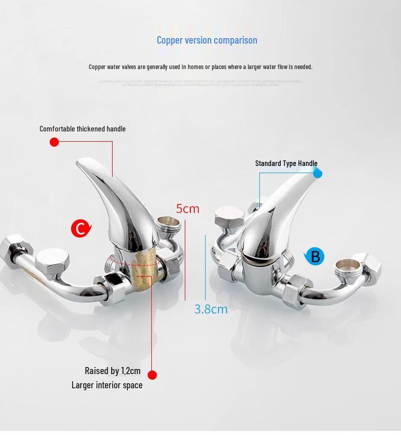 Electric Water Heater with U-Shaped Mixing Valve, All-Copper Hot and Cold Shower Faucet Accessories Set