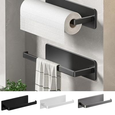 Non Perforated Fresh Film Storage Rack Carbon Steel Paper Towel Holder Practical   Plastic Wrap