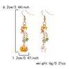 Cute Cartoon Ghost Pumpkin Dangle Earrings for Women Handmade Crystal Star Tassel Piercing Earring Halloween Party Jewelry Gift