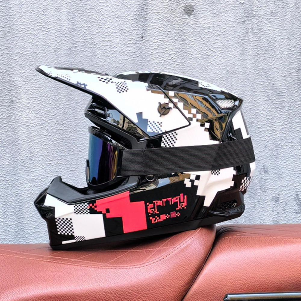 Red and Blue Downhill Helmets Off-road Full Helmets Mountain Bike Riding Safety Helmets Men's and Women's Cycling Forest Helmets