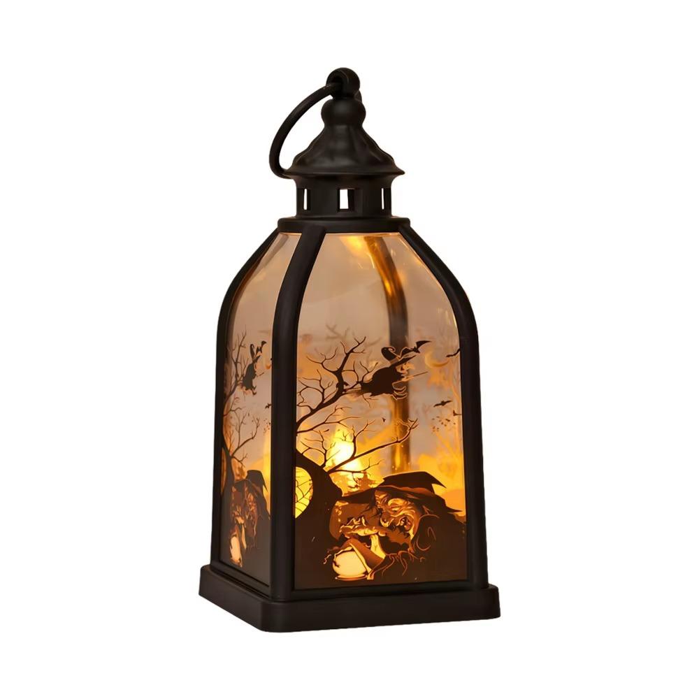 Creative Halloween LED Lamp Battery Powered Decorative Halloween Night Light Portable Handheld Ghost Lantern Car Interior