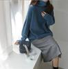 European-Style High-Neck Sweater: Women's Loose Knit Coffee Pullover, Versatile Autumn/Winter Base Layer