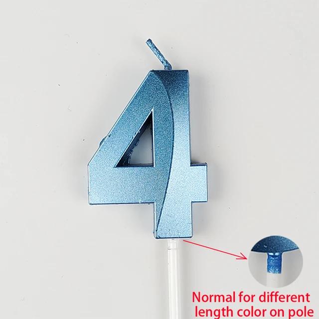 0-9 Numer Candle Pink Blue Happy Birthday 3D Number Candles Cake Topper Decoration Baby Shower Supplies Wedding Party Decor