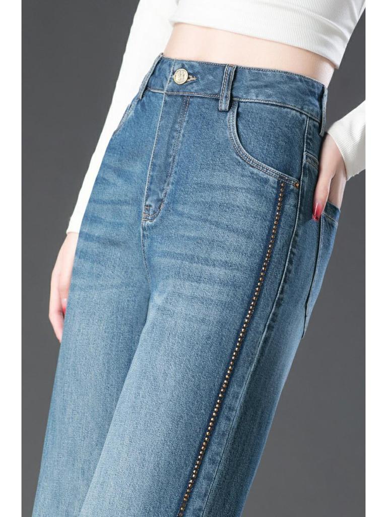 Tencel High-Waisted Wide-Leg Jeans - Women's Spring 2025 Fashion, Loose & Casual Fit.
