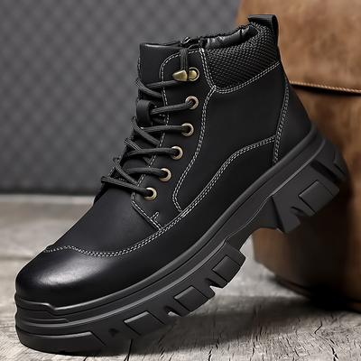 Stivali da Neve Invernali da Uomo con Lacci Antiscivolo in Pelle per Esterno Stivali Basic da Uomo Sneakers Nuove Comode per il Tempo Libero Scarpe Alte