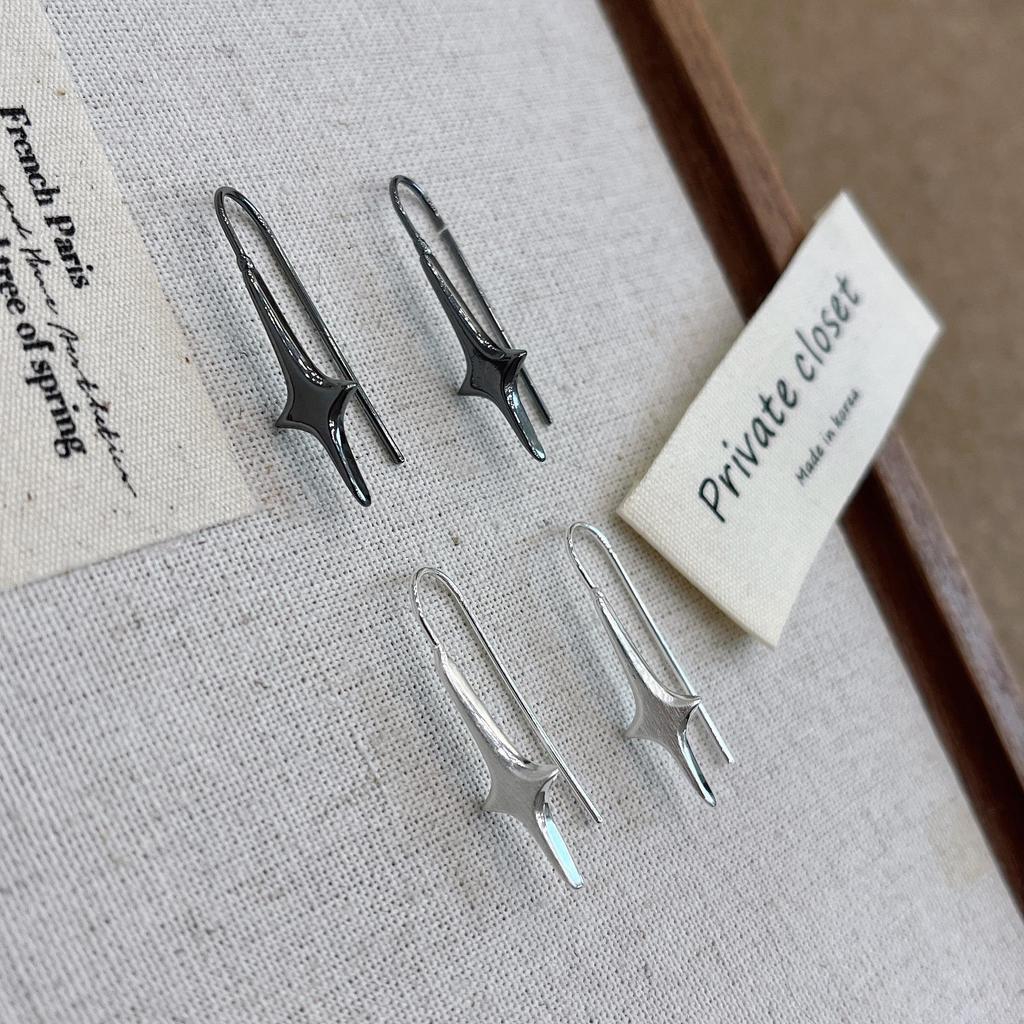 Unique Brushed Star Earrings - Light Luxury, High-End Design for Fashionable Women's Commuting