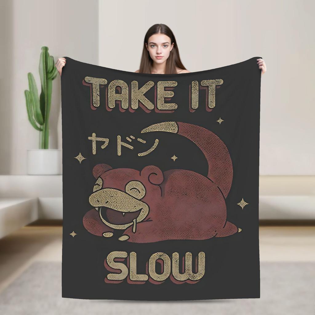 Soft Blankets Decorative Slowpoke Cartoon Bedding Throws  Flannel Bedspread For Outdoor Fashion Sofa Bed Cover