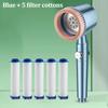 High Pressure Handheld Shower Head 5 Modes Soft Brush Design Filtered Skin Care Massage Household Bathroom Shower Sprayer