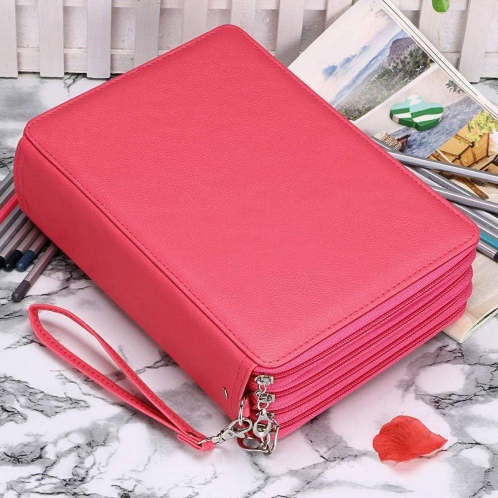 5 Layer Colored Lead Pencils Storage Bag 200 Holes Student Pen Case Professional Artists