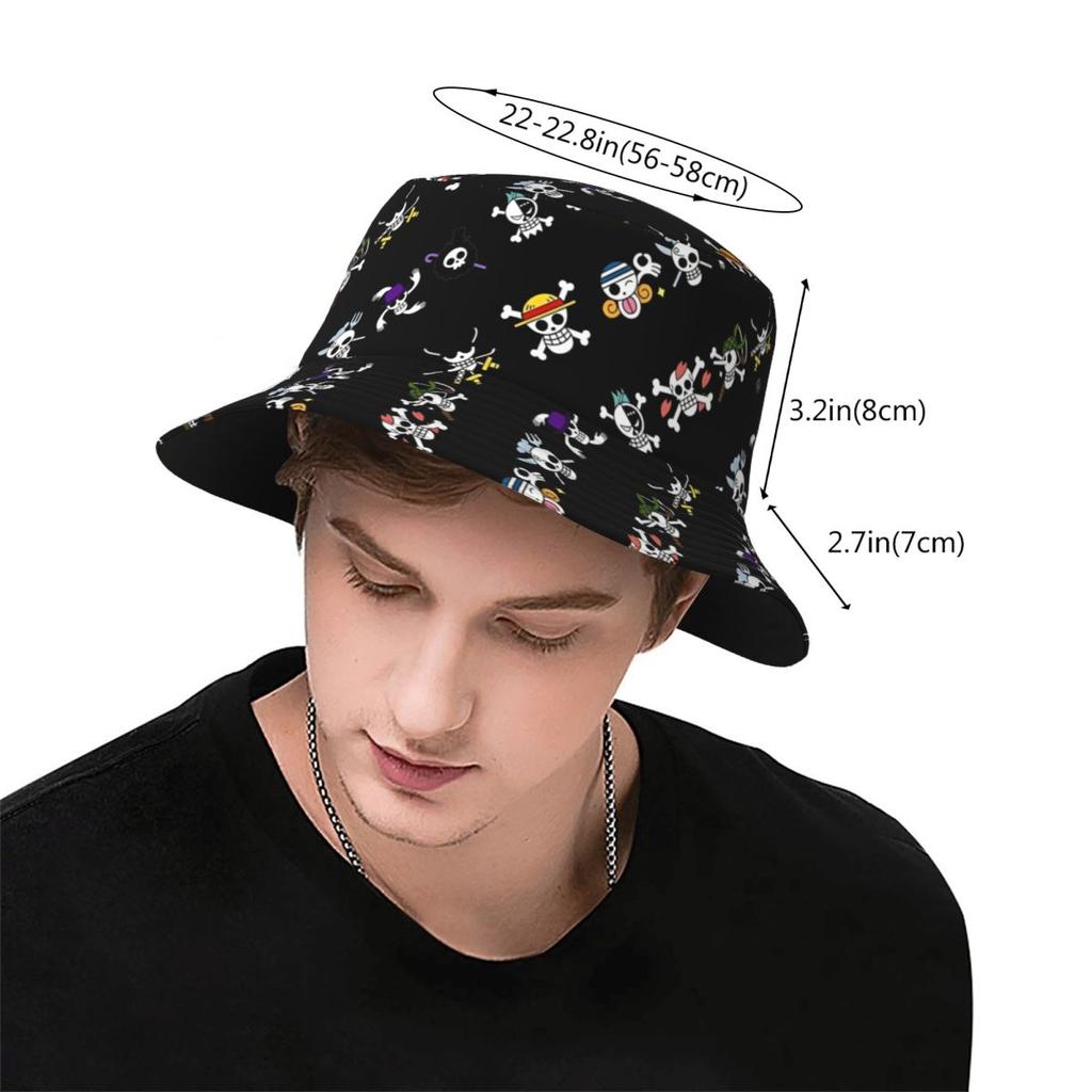 Japonia Anime Zoro Luffy Czapki Bucket Hat z Czaszką dla Kobiet Mężczyzn Letnia Jednoczęściowa Kapelusz Floppy Unikalna na Sporty na Świeżym Powietrzu Kapelusz Wędkarski Ispoti