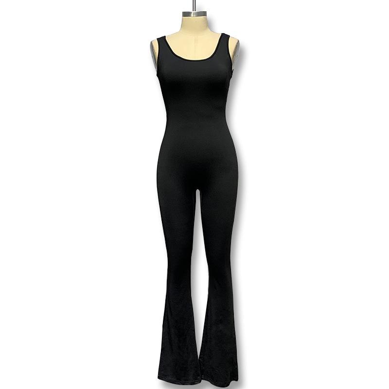 Women's Fashion Tight Yoga Jumpsuit Casual Seamless Hollow Out Sports Style Jumpsuit
