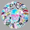 50-Piece Holographic Skull Stickers: Personalized for Luggage, Laptop, and Car Decoration