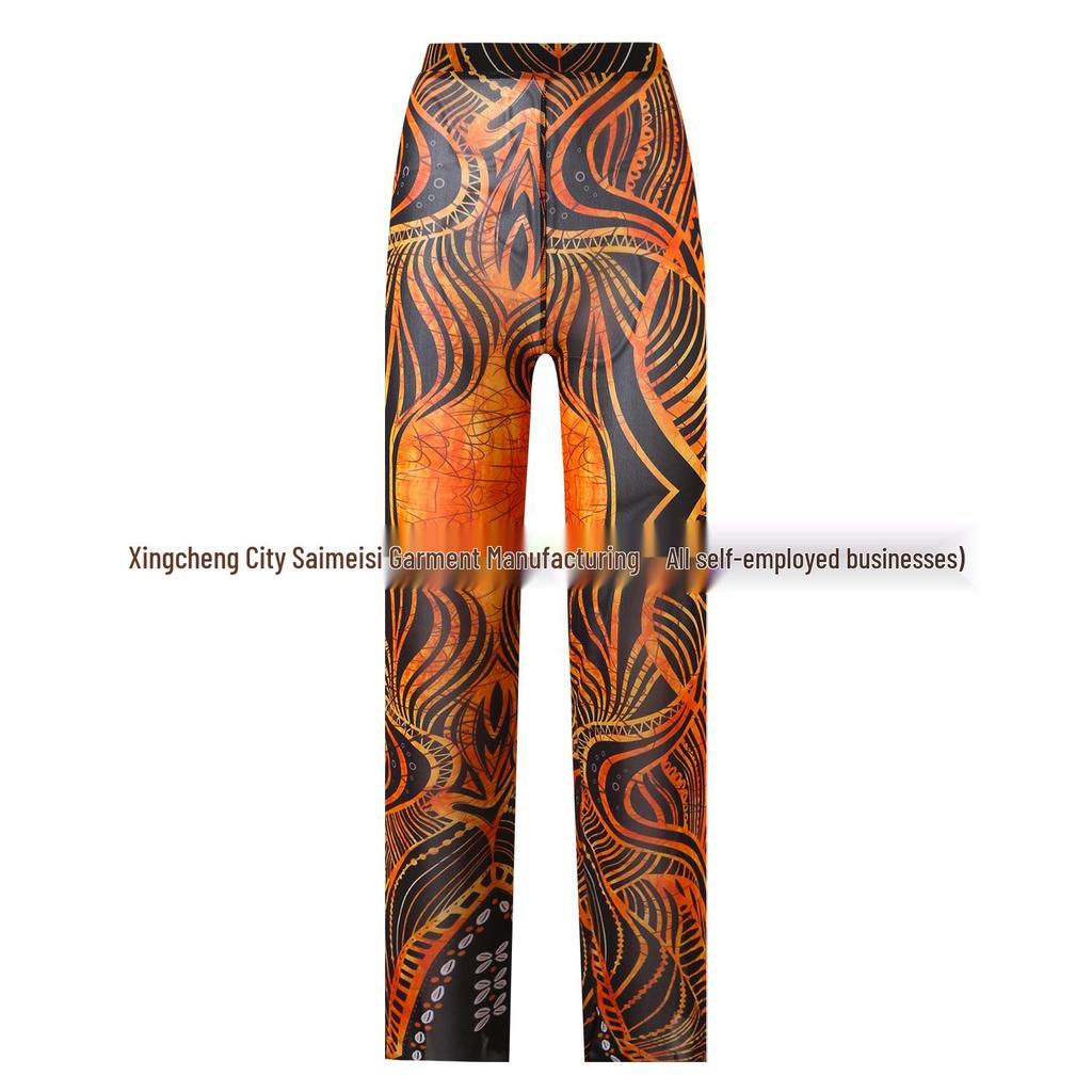 Women's Three-Piece Sun Protection Swimsuit Set with Mesh Pants