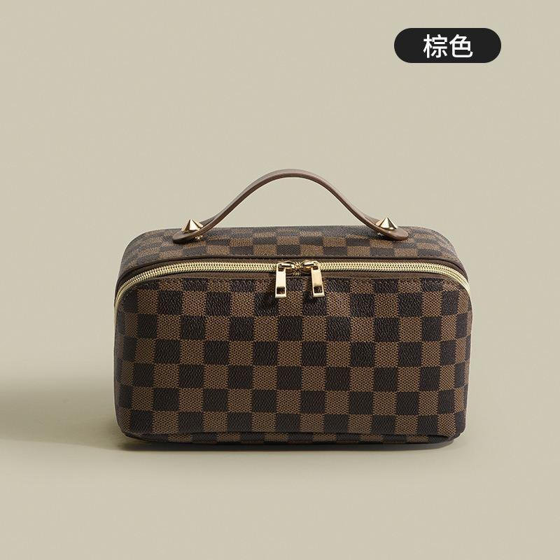 Vintage Style Pattern Makeup Bag for Women, Large Capacity, Fashionable and Versatile Portable Toiletry Bag, Cosmetic Handbag