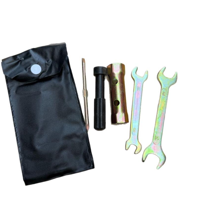 1 Set Double Ended Screw Drive Motorcycle Repair Tool Motorcycle Spanner Wrench Socket Tool Kit With Storage Pocket
