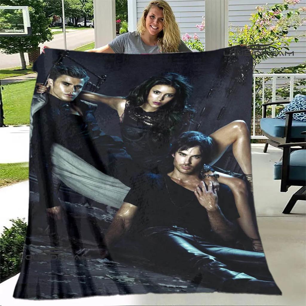 The Vampire Diaries Damon Salvatore Decken warme Flanelldecken Picknickdecke Heimreise Decke Bettwäsche Geburtstagsgeschenk