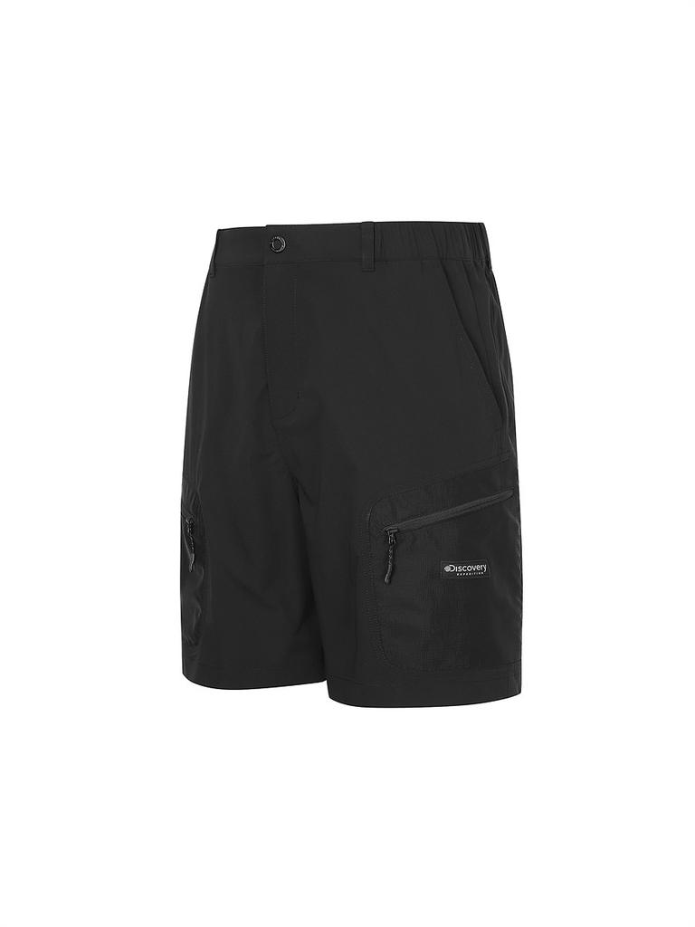 DISCOVERY EXPEDITION Freshvent Men'S Semi-Loose Material Mix Cargo Shorts (Black)