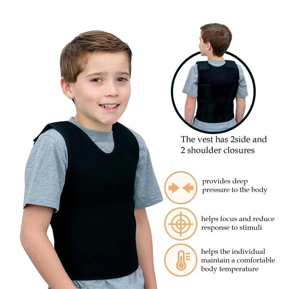 Breathable Sensory Deep Pressure Vest for Kids Comfort Compression Vest for Autism Hyperactivity Mood Processing Disorders