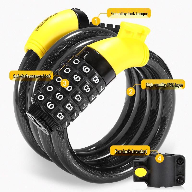 Forever Bicycle Password Cable Lock 1.2m