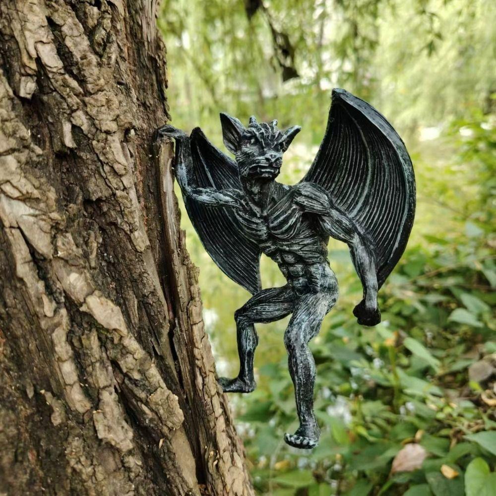 Gothic Halloween Devil Ornament Resin Angel Commemorative Redemption Devil Angel Figurines Lifelike Handmade Craft