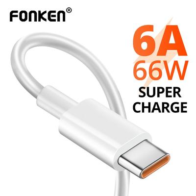 FONKEN 6A Супер быстрый зарядный кабель USB Type C 66 Вт Шнур для зарядки данных для Xiaomi Samsung Huawei OPPO