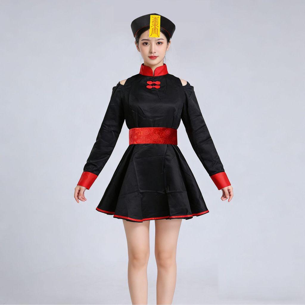 Chinese Dynasty Style Zombie Costume Set With Hat And Belt For Themed Events And Halloween