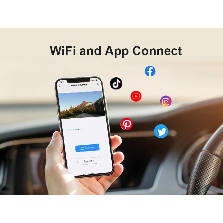 KAWA Car DVR D6 Dash Camera for Car 1440P Video Recorder EN RU FR JP Voice Control 24H Parking Mode App Control Night Vision