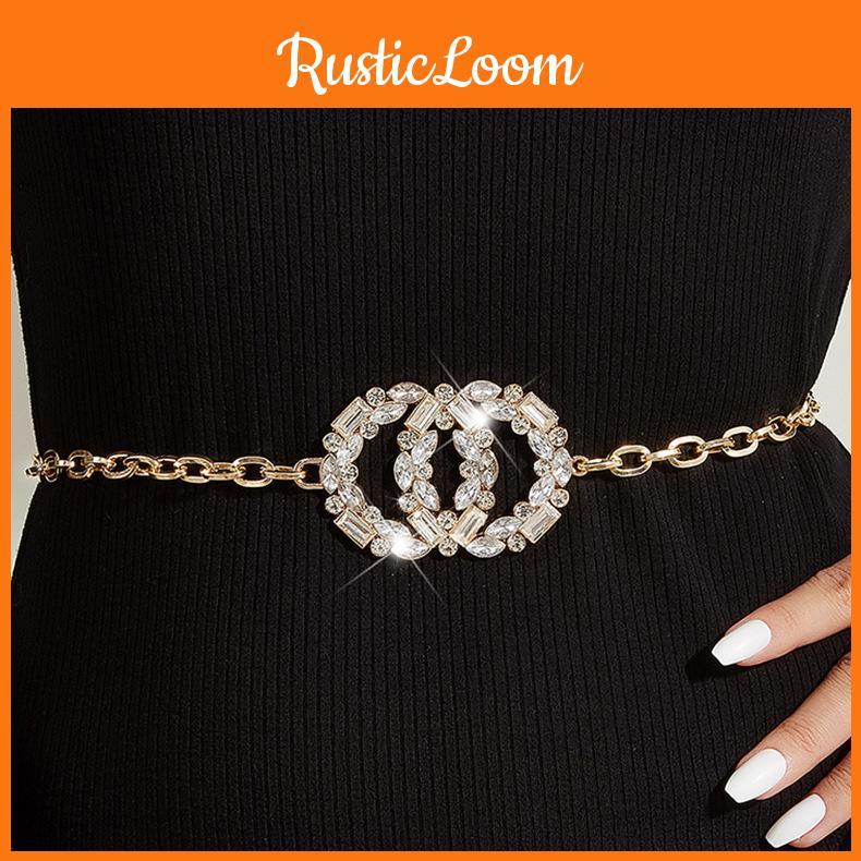 Glass Rhinestone Large Double Round Buckle Ochain Adjustable Buckle Hanging