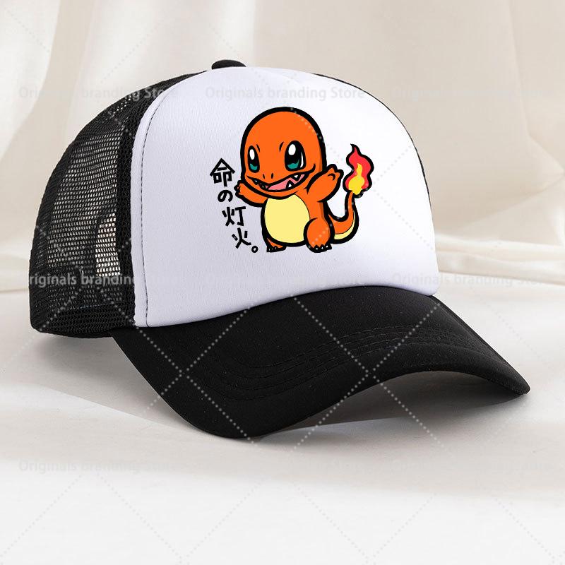 Summer Baseball Cap Cartoon Anime Figure Pokemoned Print Hat Boy Girl Breathable Kid Hat HipHop NetCap Kawaii Kids Toy Gift