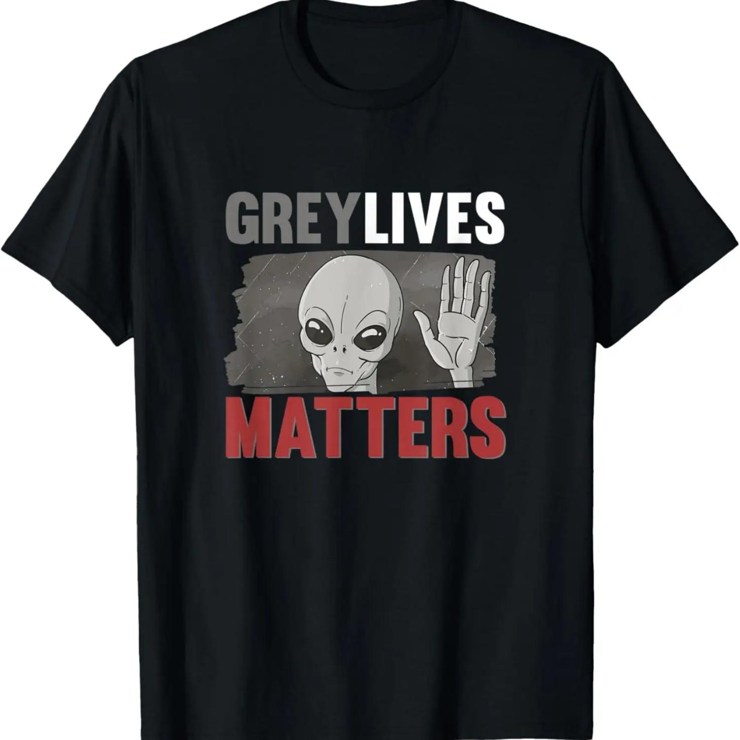 Серые Жизни Важны Инопланетный Комикс Арт Для Любителя Инопланетян Футболка S чёрный