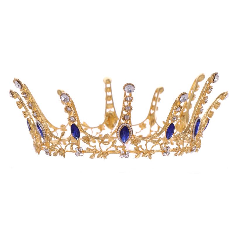 Halloween Party Fairytale Kingdom Happy Wedding Retro Color Crystal Rhinestone Tiaras Coronas Bride Wedding Crown for Bride