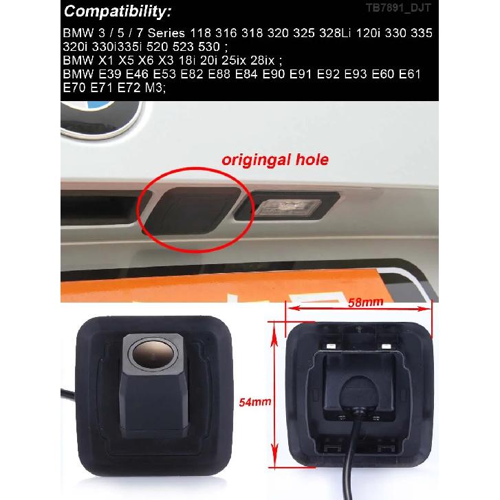 Car rear view backup camera for BMW X1 X3 X5 X6 E70 E71 E84 reverse camera original hole