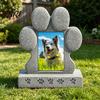 Sandblasted Pet Memorial Stone Imitation Tombstone with Paw Print Photo Frame Weather-Resistant Resin for Dogs And Cats Engraved Base Custom