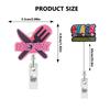 Glitter Acrylic Retractable Badge Reel Funny Nurse Teacher Id Badge Holder With Belt Clip Retractable Name Badge Reel For Worker