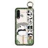 Shockproof Wrist Strap Phone Case For LG Velvet 4G/5G Silicone Soft case Durable Kickstand Cartoon Lanyard Panda Ring