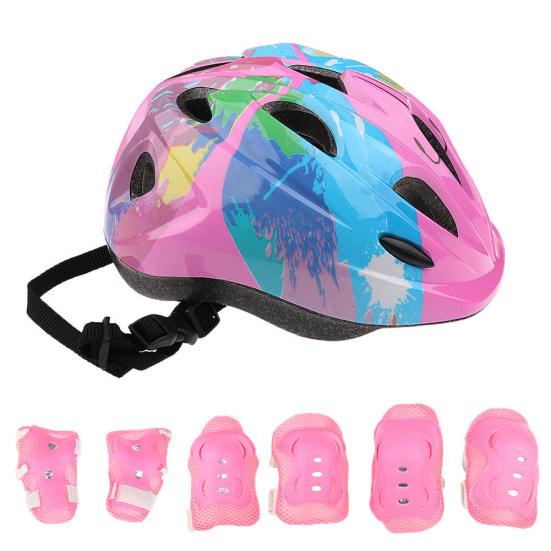 

7Pcs Kid Roller Skating Cycling Bike Protective Helmet Knee Elbow Wrist Pads