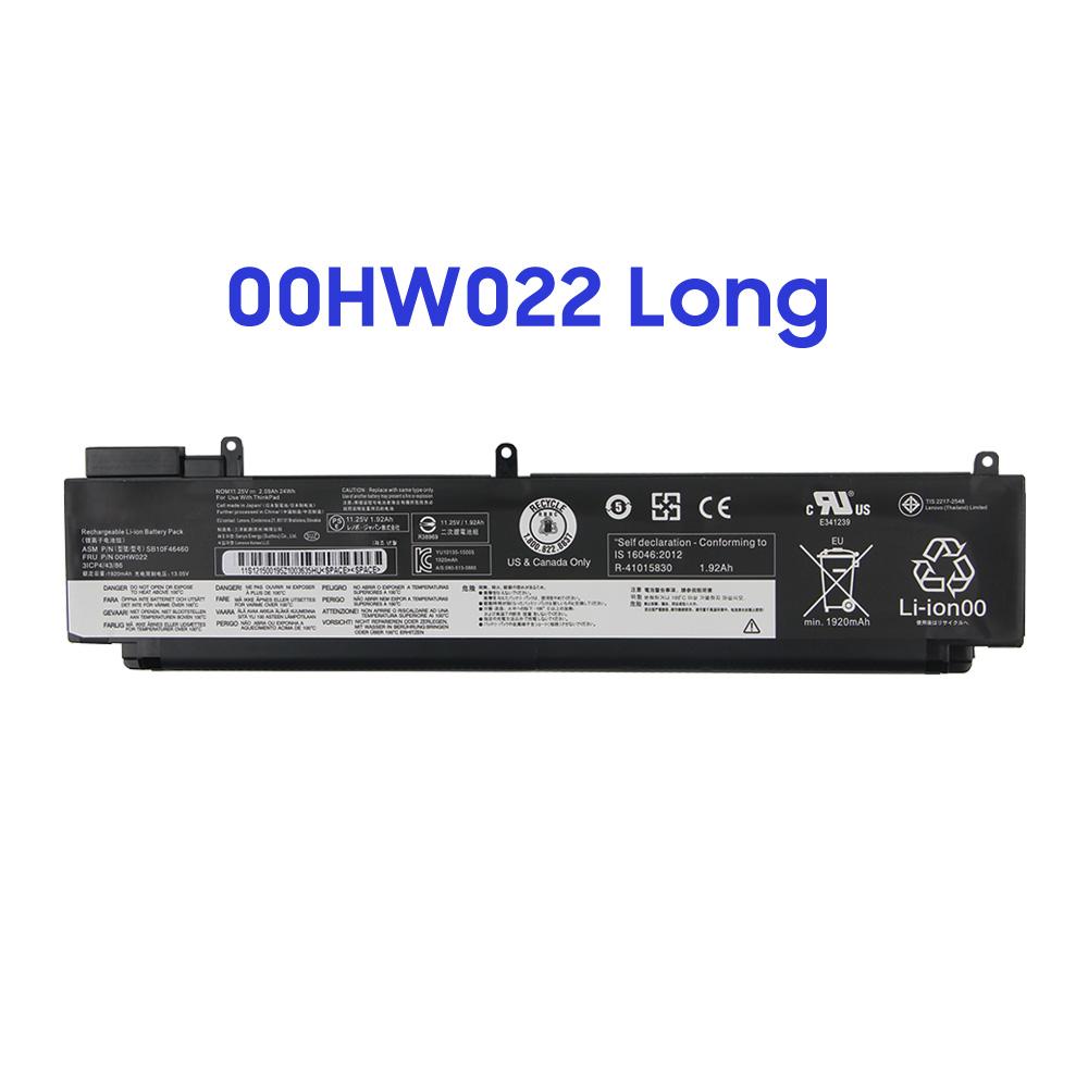 Lenovo ThinkPad T460S T470S T480S 00HW024 00HW022 Dizüstü Bilgisayar Bataryası İçin Şarj Edilebilir Lityum Pil 3562mAh / 55Wh