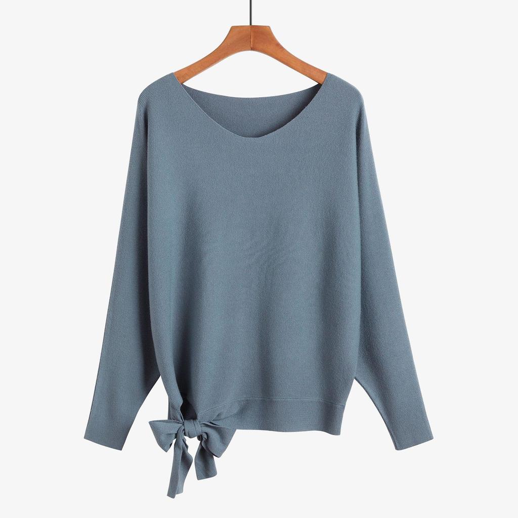 Women's Plus Size Oversized Irregular Lace-up Sweater