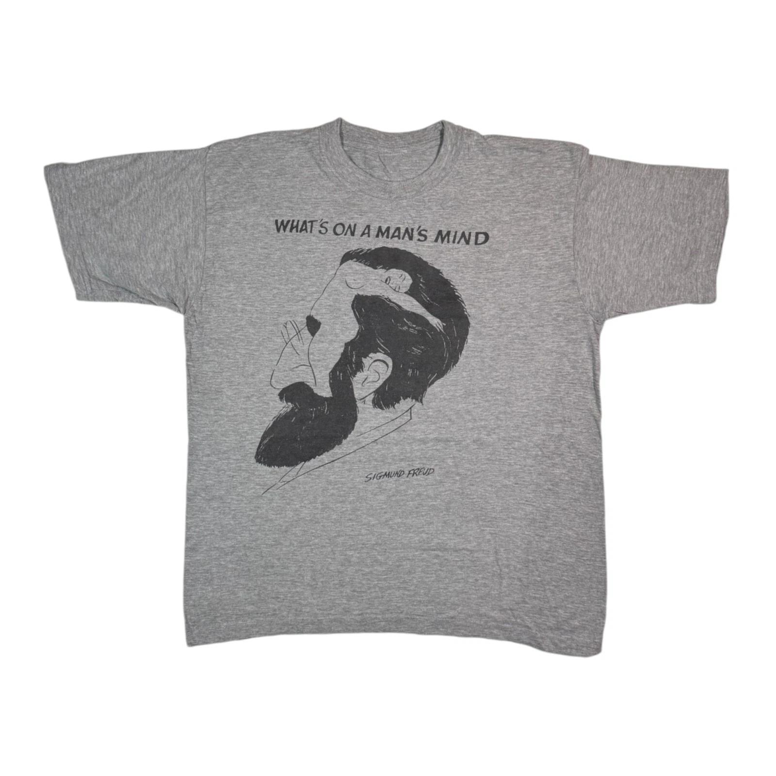 Vintage Sigmund Freud What s On Man s Mind T-shirt Psychoanalysis Portrait Tee XL