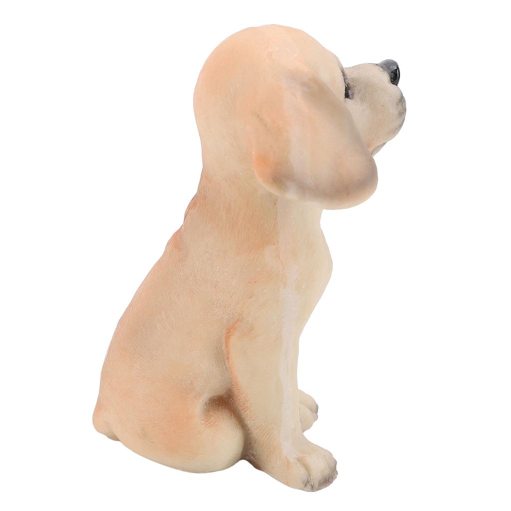 Yellow Labrador Puppy Figurine 7.5x7.5x14cm Cute Resin Sitting Labrador Dog Statue Desktop Ornament