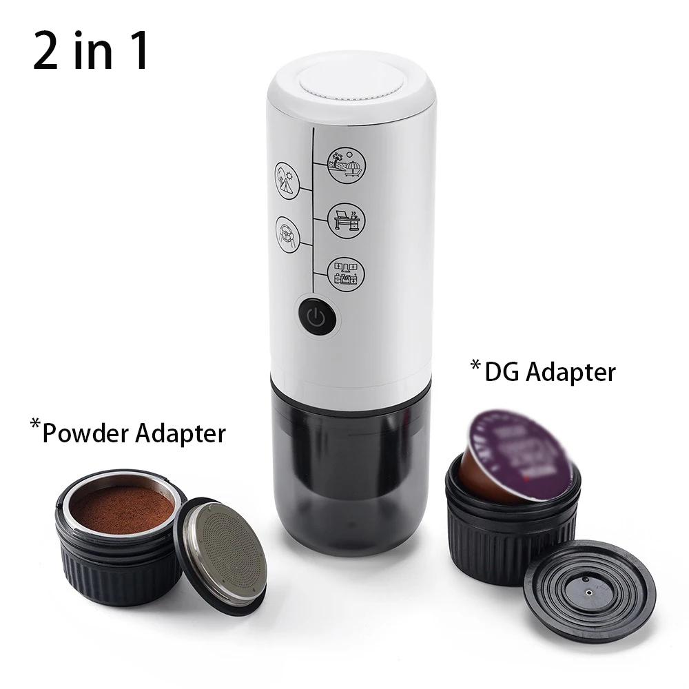 

Кофемашина Портативная Эспрессо для Автомобиля Дома Кемпинга Кофеварка 2-в-1 Адаптер для Капсул и Молотого Кофе Nespresso для Dolce Gusto