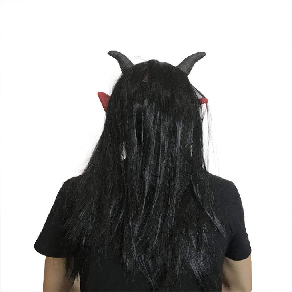 VICHE CATT Red Oni Mask for Halloween Parties and School Festivals (Red)