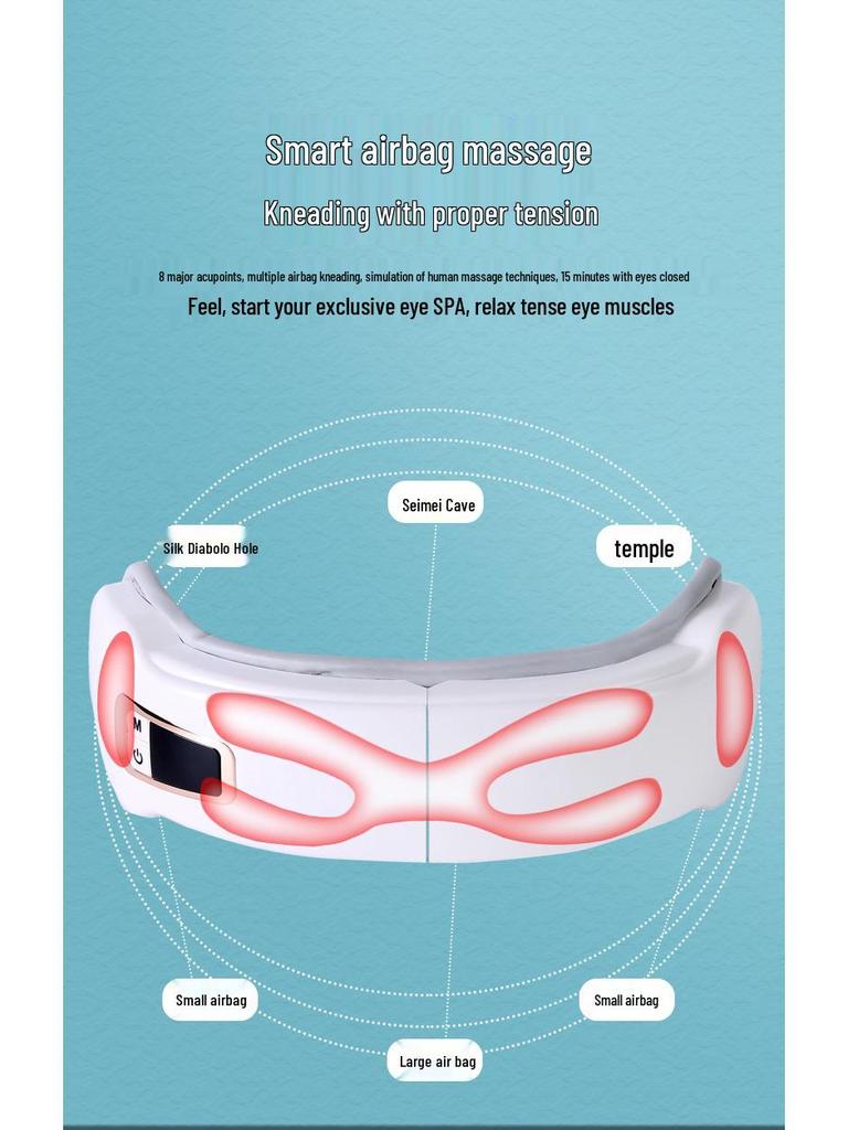 Smart Rechargeable Eye Massager with Heat Compress