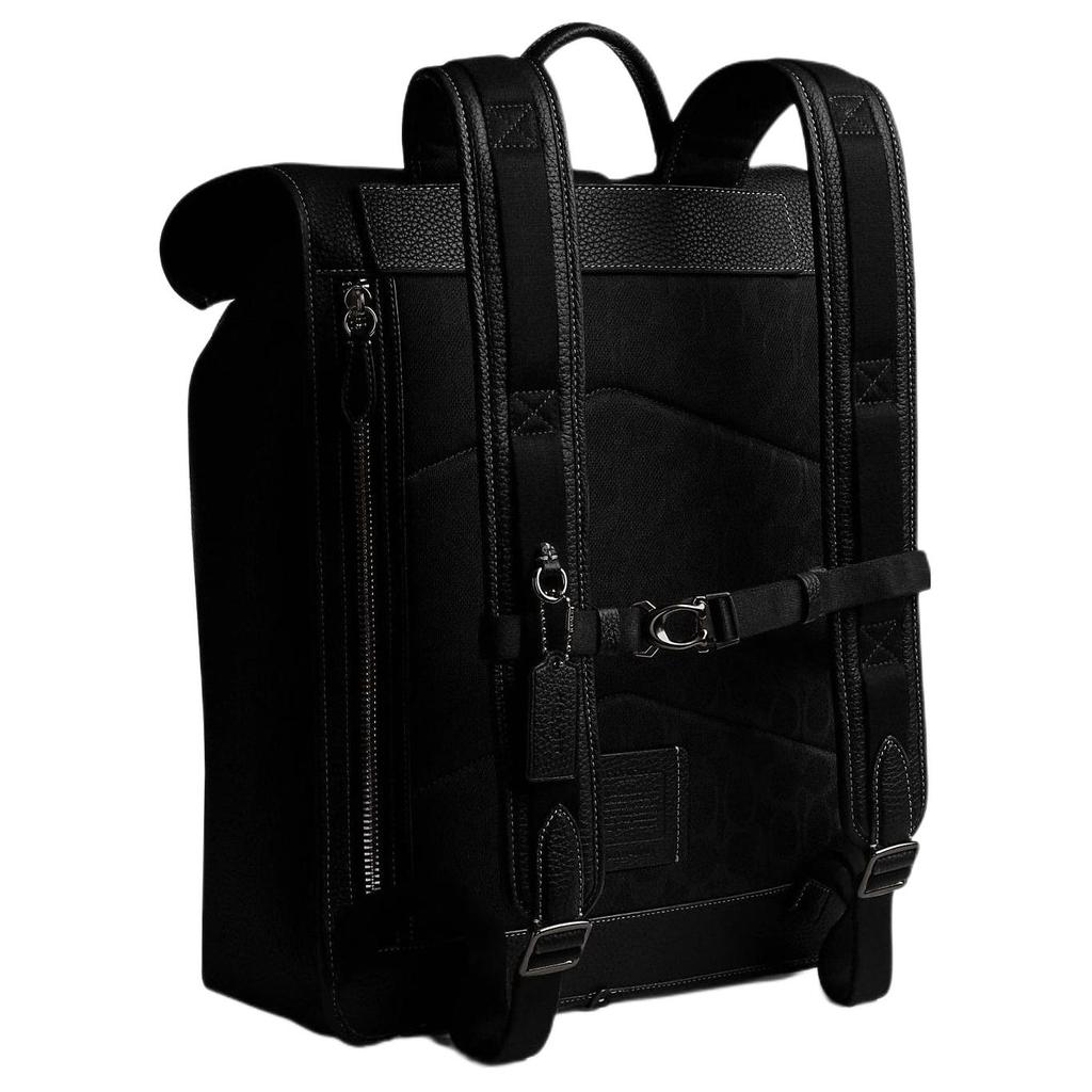 New COACH Leather Backpack Men's Black CJ834-BLK