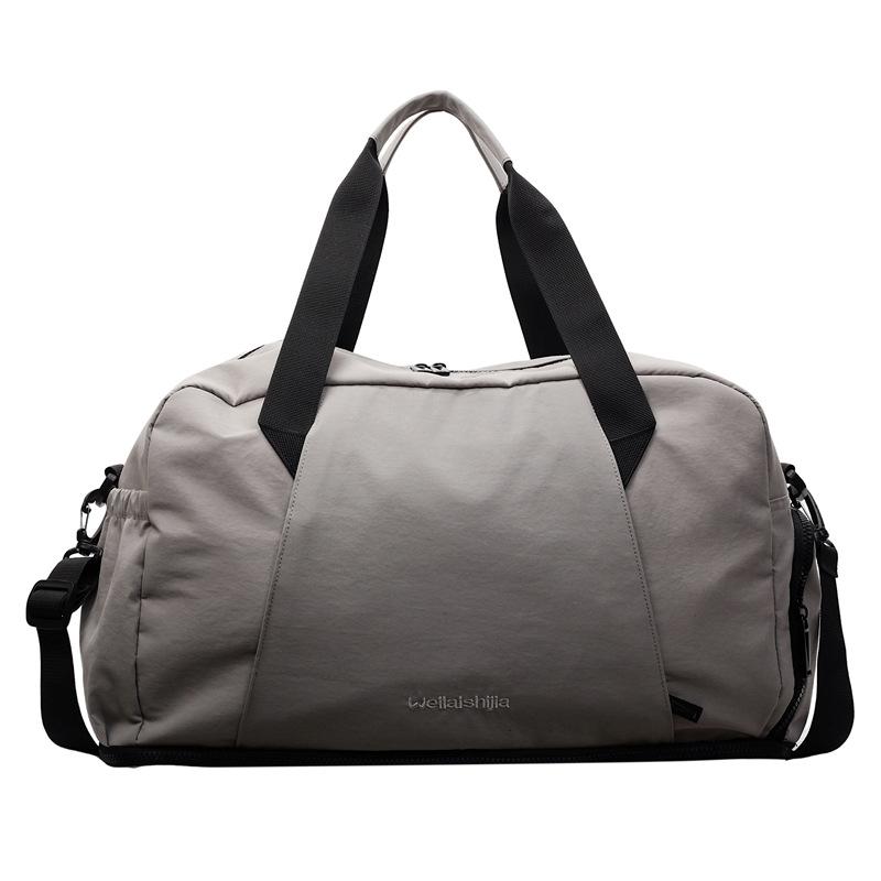 

Expandable travel bag Large capacity short business trip duffel bag One shoulder messenger bag Sports yoga fitness bag серый