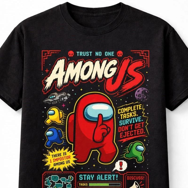 Among Us Retro Gaming Impostor Space Game Unisex TShirt S
