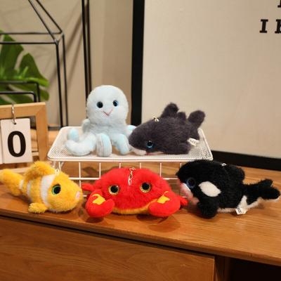 Cartoon Octopus, Shark, Sea Turtle, Marine Animal Pendant, Doll, Plush Toy Bag, Keychain Hanging Decoration