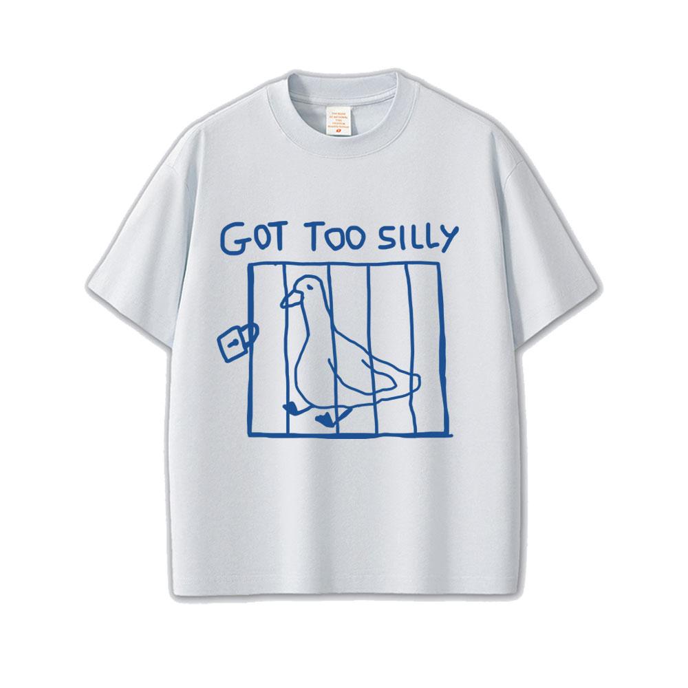 Camiseta Gráfica Engraçada de Ganso Bobo Meme Unisex Casual Algodão Puro Vintage Manga Curta Respirável Streetwear