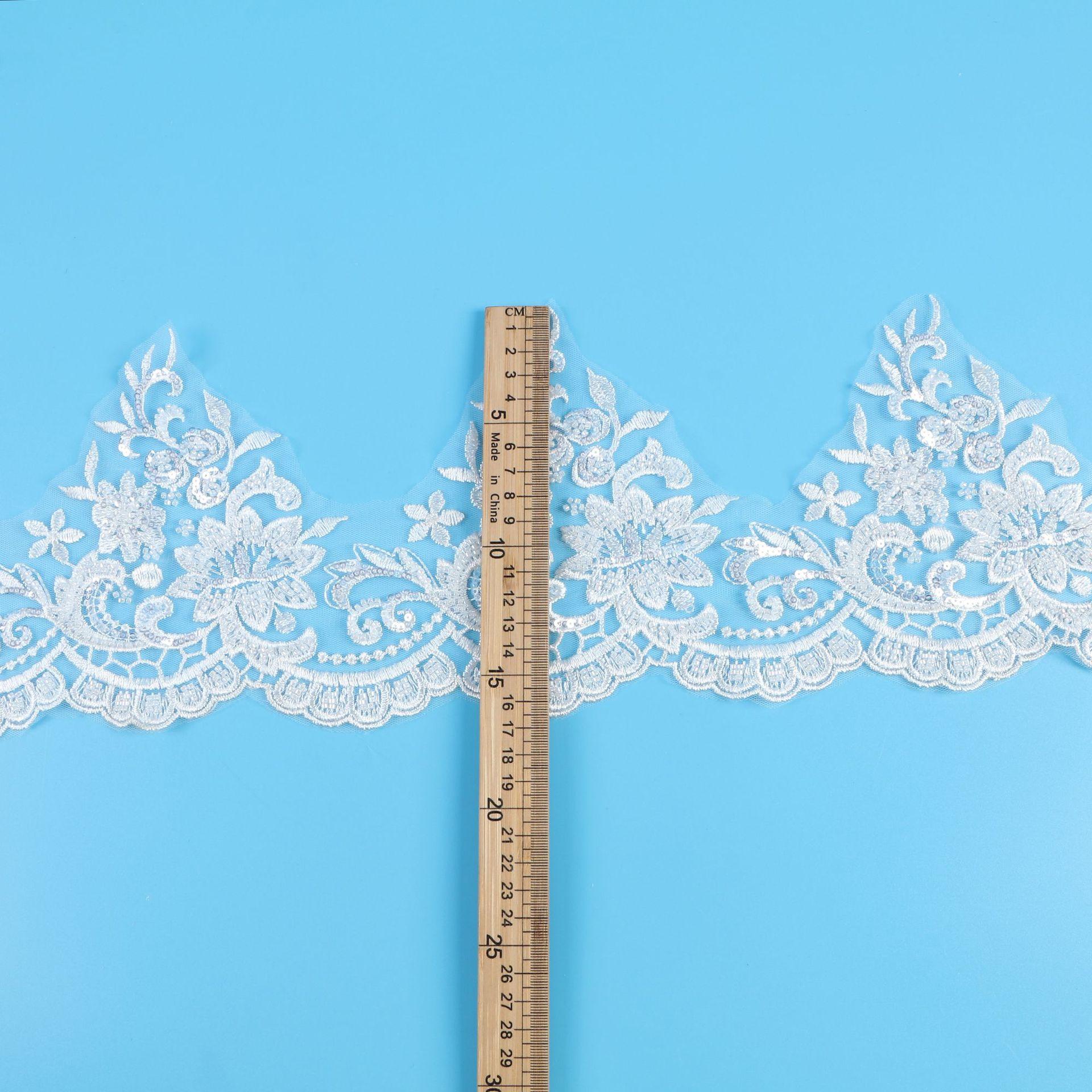 

Бисер для ногтей Кружевные аксессуары Бусины для рукоделия Вышивка бисером Сетка Основа Вышивка Кружевная ткань Аксессуары для свадебного платья 17 см White/Beads/17CM