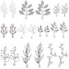 40Pcs 10 Colors Tibetan Style Alloy Pendants, Leaf, Mixed Color, 20~45x10~36x1~3mm, Hole: 1~4x1~2mm, 4pcs/style